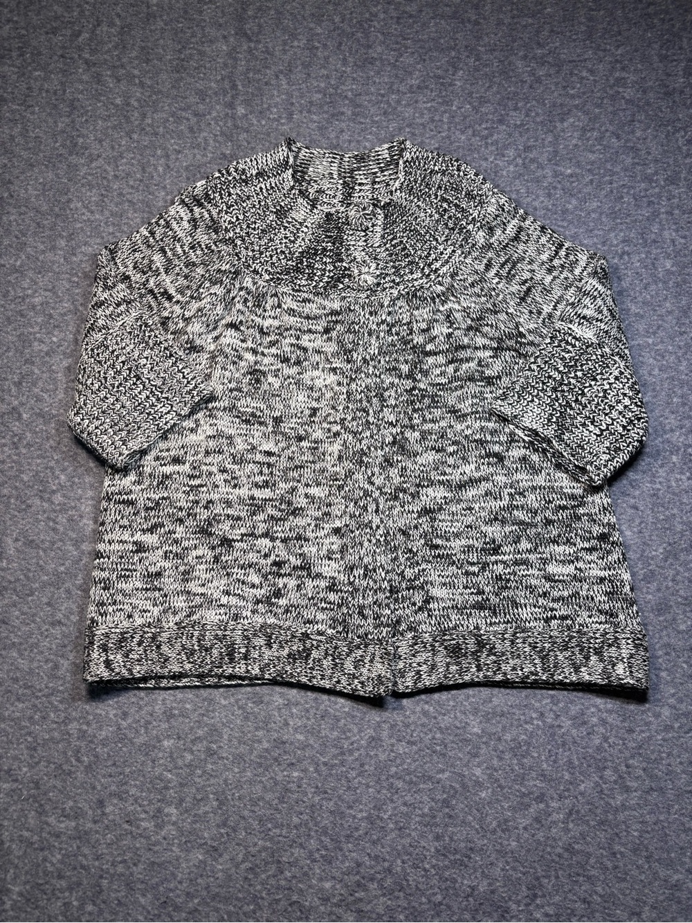 Apostrophe Black & White Marled Crewneck Sweater